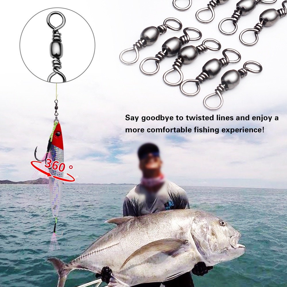 Lure Connector, Barrel Swivel, Figure-Eight Snap, B-Type Figure-Eight Ring Snap, Fishing Tackle Accessories - Image 6