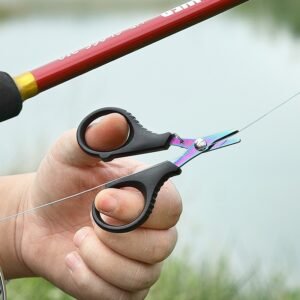 FishingAce  Fishing Scissors (9.5cm, 19g) - Multi-Function Line Cutter with Serrated Blade for Angling