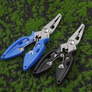 Stainless Steel Fishing Pliers Multifunctional Lure Pliers with Non-Slip Handle for Line Cutting, Hook Removing and Crimping